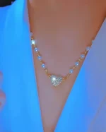 Soraya 18K Gold-Plated Necklace – Magnetic Heart with Elegant Pearl Detail - Image 5